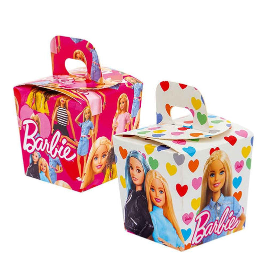 6 Candy boxes in colored cardboard Barbie 6 x 6 x 10.5 h cm