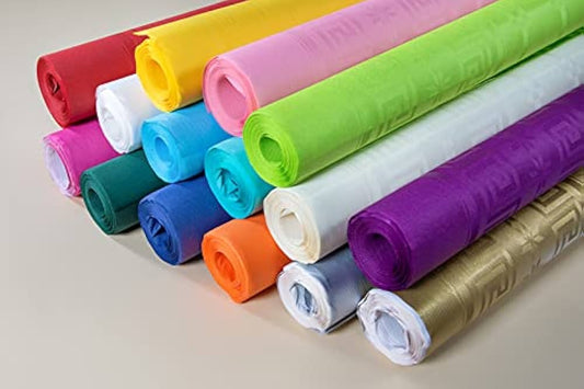 DAMASK PAPER ROLL TABLECLOTH - SIZE 7 MT. X 120 CM. - VARIOUS COLORS