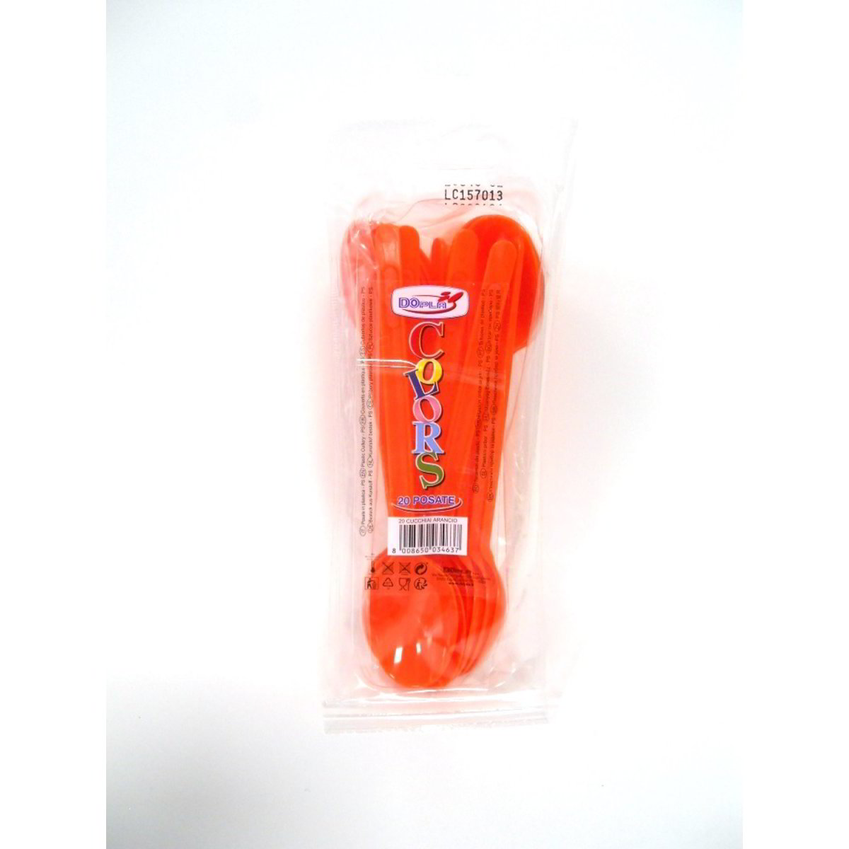 ORANGE PLASTIC SPOONS 20 PCS