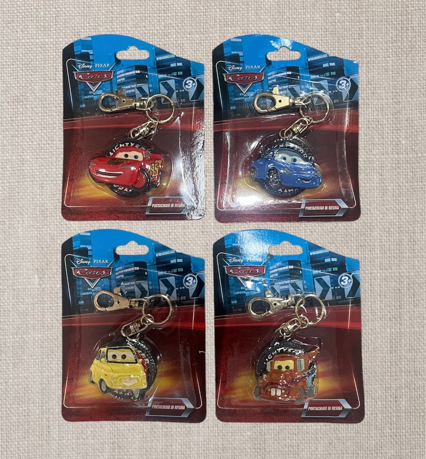 CARS DISNEY KEY RINGS 5CM 4 ASSORTED