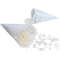 White paper cone lace pcs 12