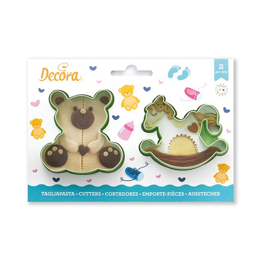 Teddy bear and seahorse cookie cutter