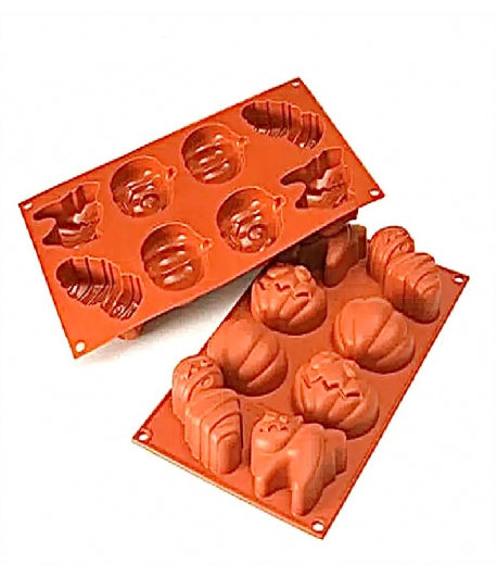 Halloween Silicone Mold 8 Shapes 70x64 H32 mm