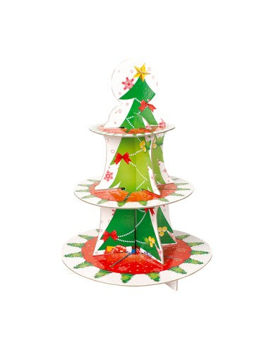 ALZATA 3 PIANI PER DOLCI CHRISTMAS TREE CM30X40,5