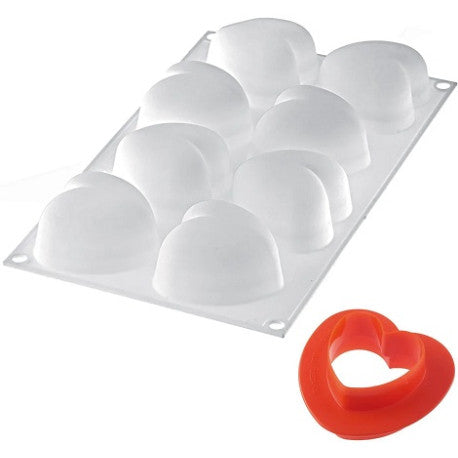 Amorini 100 Stampo Silicone 8 Cuori 63x65 H39 Mm Con Cutter