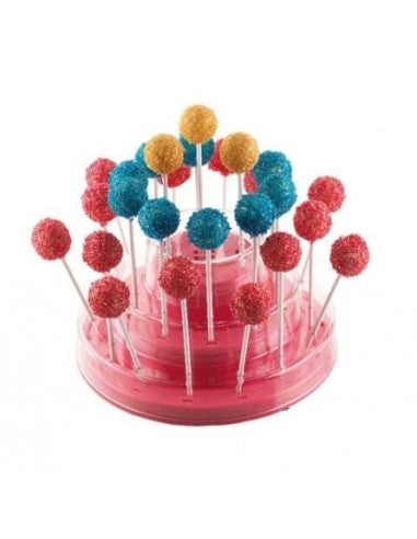 ESPOSITORE CAKE POPS ROSA o Celeste METALLIZATO 3 PIANI