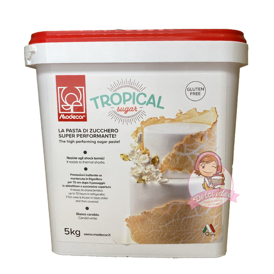 MODECOR Tropical Sugar WHITE Sugar Paste 5 KG