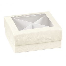 CONFETTI BOX WITH COMPARTMENTS AND TRANSPARENT LID