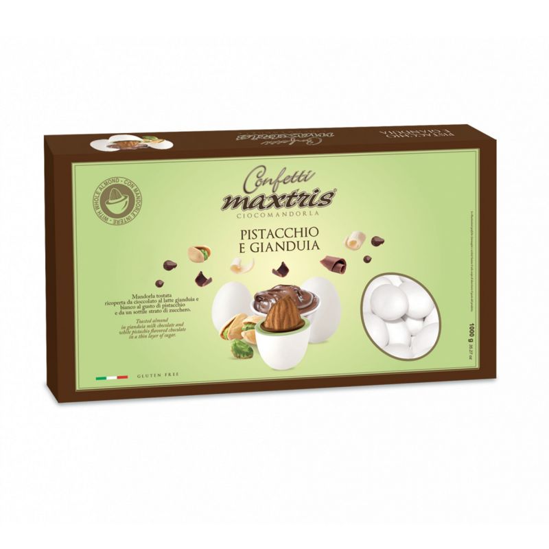 Confetti Maxtris Pistacchio e Gianduia - confezione da 1Kg