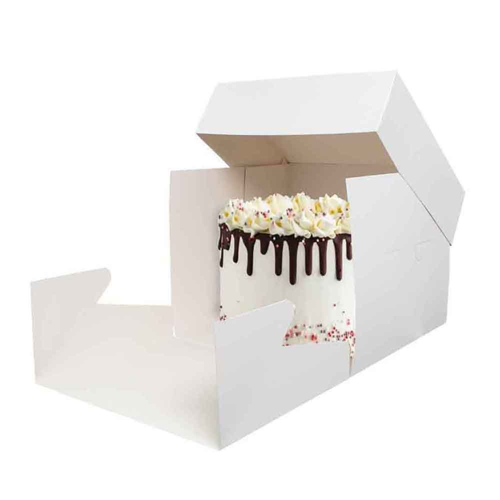 HIGH BOX SQUARE cake box with lid white VARIOUS SIZES